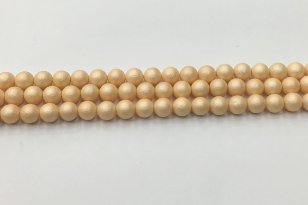 CSB2400 15.5 inches 4mm round matte wrinkled shell pearl beads