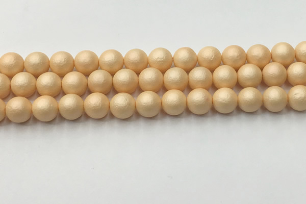 CSB2402 15.5 inches 8mm round matte wrinkled shell pearl beads