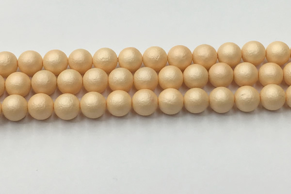 CSB2403 15.5 inches 10mm round matte wrinkled shell pearl beads