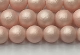 CSB2410 15.5 inches 4mm round matte wrinkled shell pearl beads