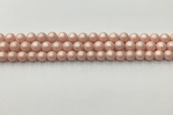 CSB2410 15.5 inches 4mm round matte wrinkled shell pearl beads