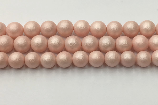 CSB2415 15.5 inches 14mm round matte wrinkled shell pearl beads