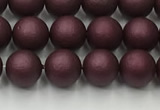 CSB2450 15.5 inches 4mm round matte wrinkled shell pearl beads