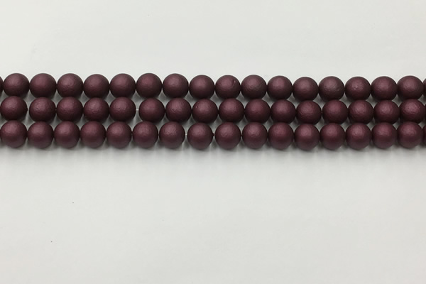 CSB2450 15.5 inches 4mm round matte wrinkled shell pearl beads