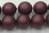 CSB2452 15.5 inches 8mm round matte wrinkled shell pearl beads