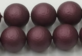 CSB2453 15.5 inches 10mm round matte wrinkled shell pearl beads