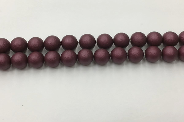 CSB2454 15.5 inches 12mm round matte wrinkled shell pearl beads