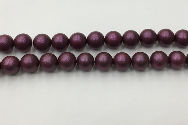 CSB2464 15.5 inches 12mm round matte wrinkled shell pearl beads