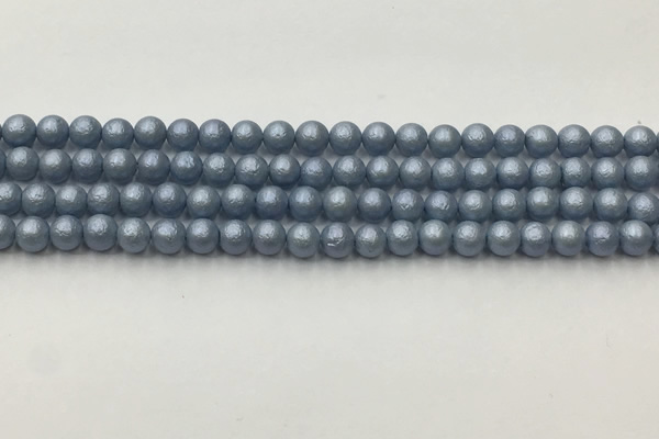 CSB2470 15.5 inches 4mm round matte wrinkled shell pearl beads