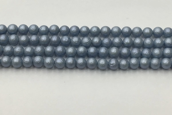 CSB2471 15.5 inches 6mm round matte wrinkled shell pearl beads