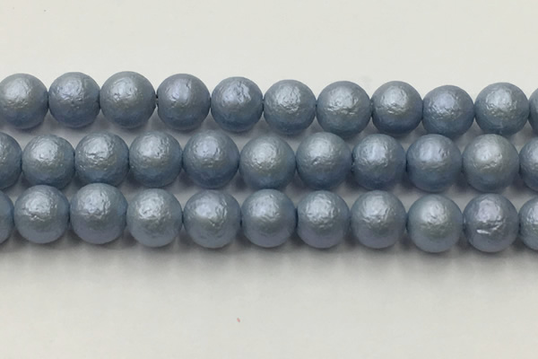 CSB2476 15.5 inches 16mm round matte wrinkled shell pearl beads