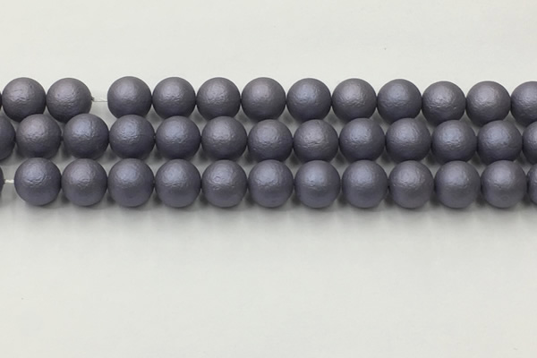 CSB2483 15.5 inches 10mm round matte wrinkled shell pearl beads