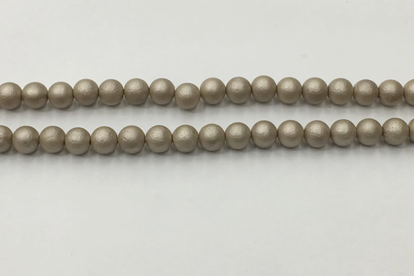 CSB2500 15.5 inches 4mm round matte wrinkled shell pearl beads