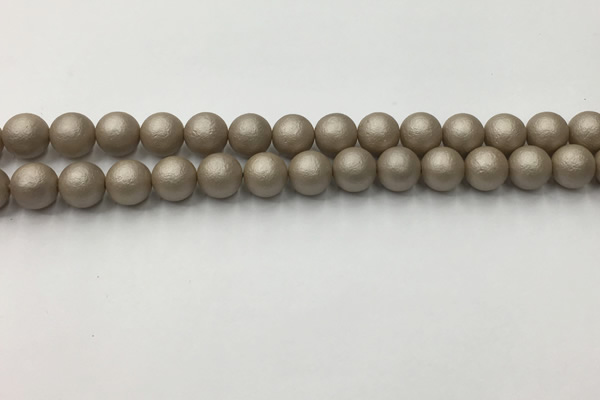 CSB2502 15.5 inches 8mm round matte wrinkled shell pearl beads