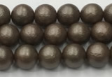 CSB2510 15.5 inches 4mm round matte wrinkled shell pearl beads