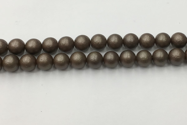 CSB2514 15.5 inches 12mm round matte wrinkled shell pearl beads