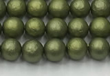 CSB2520 15.5 inches 4mm round matte wrinkled shell pearl beads