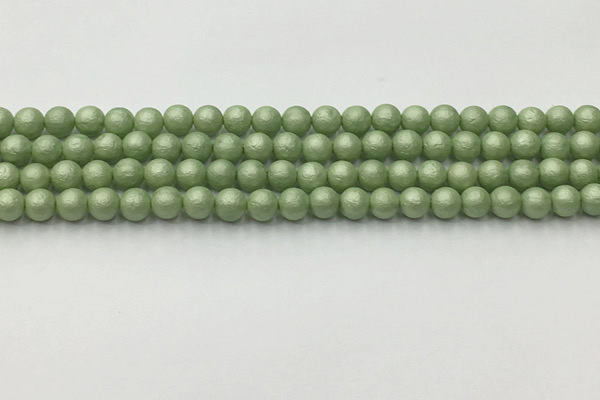 CSB2530 15.5 inches 4mm round matte wrinkled shell pearl beads