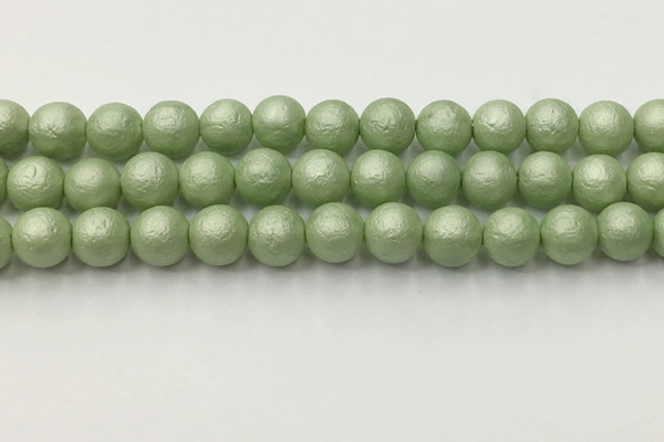 CSB2534 15.5 inches 12mm round matte wrinkled shell pearl beads