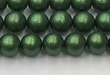 CSB2540 15.5 inches 4mm round matte wrinkled shell pearl beads