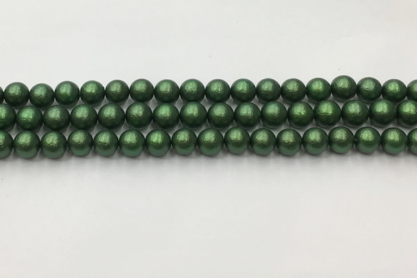 CSB2541 15.5 inches 6mm round matte wrinkled shell pearl beads