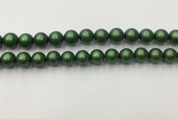 CSB2543 15.5 inches 10mm round matte wrinkled shell pearl beads