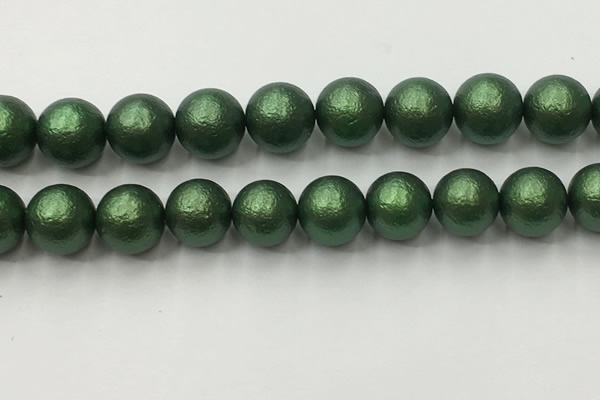 CSB2546 15.5 inches 16mm round matte wrinkled shell pearl beads