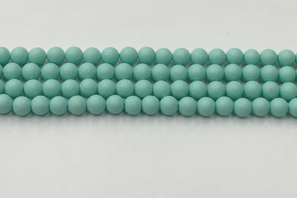 CSB2551 15.5 inches 6mm round matte wrinkled shell pearl beads