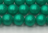 CSB2560 15.5 inches 4mm round matte wrinkled shell pearl beads