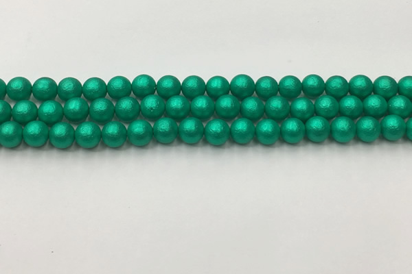 CSB2560 15.5 inches 4mm round matte wrinkled shell pearl beads