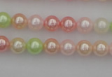 CSB301 15.5 inches 8mm round mixed color shell pearl beads