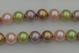 CSB306 15.5 inches 8mm round mixed color shell pearl beads