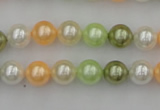 CSB307 15.5 inches 8mm round mixed color shell pearl beads