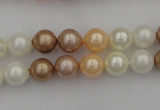 CSB308 15.5 inches 8mm round mixed color shell pearl beads