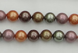 CSB312 15.5 inches 8mm round mixed color shell pearl beads