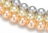 CSB32 16 inches 8mm round shell pearl beads Wholesale