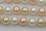 CSB320 15.5 inches 10mm round mixed color shell pearl beads