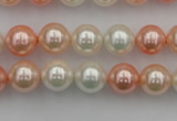 CSB321 15.5 inches 10mm round mixed color shell pearl beads