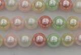 CSB322 15.5 inches 10mm round mixed color shell pearl beads