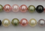 CSB325 15.5 inches 10mm round mixed color shell pearl beads