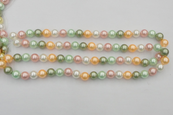 CSB327 15.5 inches 10mm round mixed color shell pearl beads