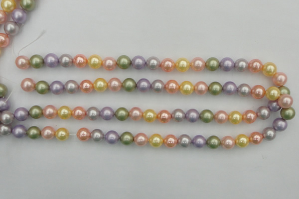 CSB330 15.5 inches 10mm round mixed color shell pearl beads