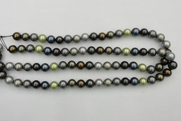 CSB340 15.5 inches 10mm round mixed color shell pearl beads