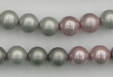 CSB341 15.5 inches 10mm round mixed color shell pearl beads