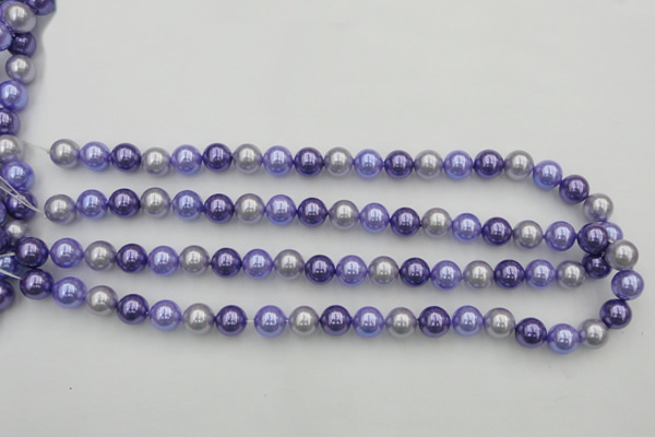 CSB344 15.5 inches 10mm round mixed color shell pearl beads