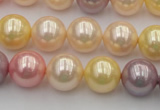 CSB354 15.5 inches 12mm round mixed color shell pearl beads