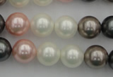 CSB358 15.5 inches 12mm round mixed color shell pearl beads