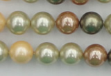 CSB359 15.5 inches 12mm round mixed color shell pearl beads