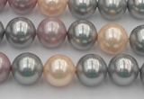 CSB365 15.5 inches 12mm round mixed color shell pearl beads