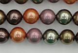 CSB368 15.5 inches 12mm round mixed color shell pearl beads